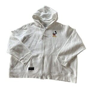 Walt Disney World Womens 2X White Full Zip Hooded Jacket